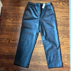 Ann Taylor Size 8 Faux Leather High Waist Straight Pant, new with tags